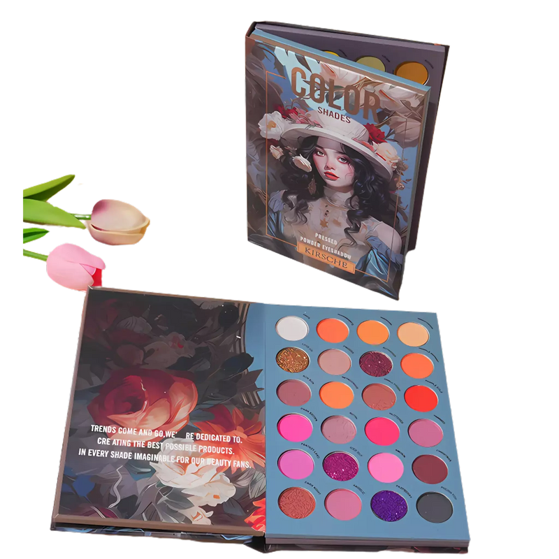 Livro de Maquiagem Completo com Sombras, Blush e Iluminador